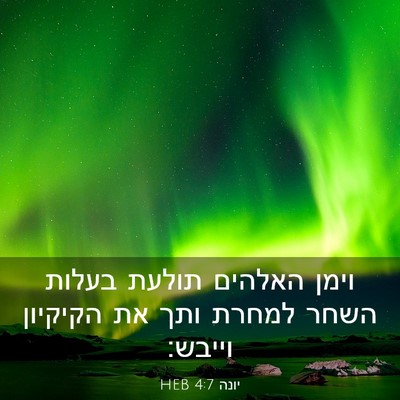 Picture 03 - יונה 4:7 HEB - וימן האלהים תולעת בעלות - Bible Verse Picture