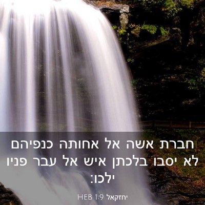 Picture 03 - יחזקאל 1:9 HEB - חברת אשה אל אחותה כנפיהם לא - Bible Verse Picture