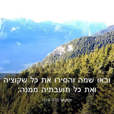 Picture 03 - יחזקאל 11:18 HEB - ובאו שמה והסירו את כל - Bible Verse Picture