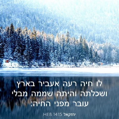 Picture 03 - יחזקאל 14:15 HEB - לו חיה רעה אעביר בארץ - Bible Verse Picture