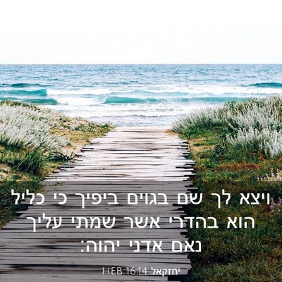 Picture 03 - יחזקאל 16:14 HEB - ויצא לך שם בגוים ביפיך כי - Bible Verse Picture