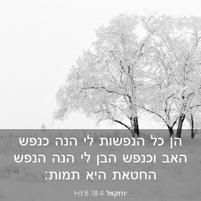 Picture 03 - יחזקאל 18:4 HEB - הן כל הנפשות לי הנה כנפש - Bible Verse Picture