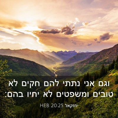 Picture 03 - יחזקאל 20:25 HEB - וגם אני נתתי להם חקים לא - Bible Verse Picture