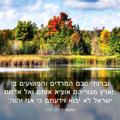 Picture 03 - יחזקאל 20:38 HEB - וברותי מכם המרדים והפושעים - Bible Verse Picture