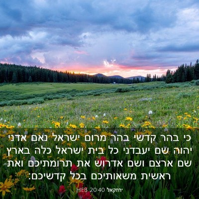 Picture 03 - יחזקאל 20:40 HEB - כי בהר קדשי בהר מרום ישראל - Bible Verse Picture