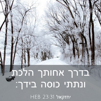 Picture 03 - יחזקאל 23:31 HEB - בדרך אחותך הלכת ונתתי כוסה - Bible Verse Picture