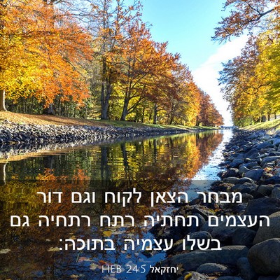 Picture 03 - יחזקאל 24:5 HEB - מבחר הצאן לקוח וגם דור - Bible Verse Picture