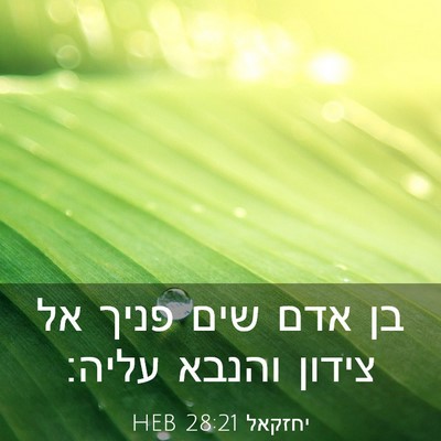 Picture 03 - יחזקאל 28:21 HEB - בן אדם שים פניך אל צידון - Bible Verse Picture