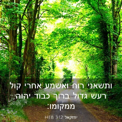 Picture 03 - יחזקאל 3:12 HEB - ותשאני רוח ואשמע אחרי קול - Bible Verse Picture