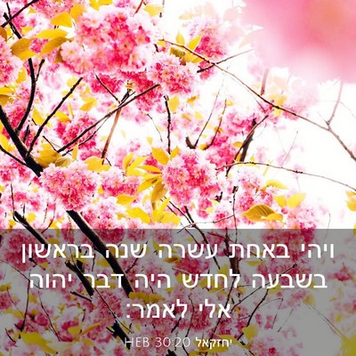 Picture 03 - יחזקאל 30:20 HEB - ויהי באחת עשרה שנה בראשון - Bible Verse Picture
