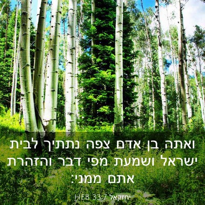 Picture 03 - יחזקאל 33:7 HEB - ואתה בן אדם צפה נתתיך לבית - Bible Verse Picture