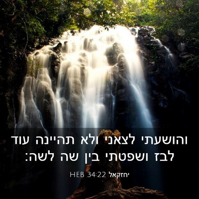 Picture 03 - יחזקאל 34:22 HEB - והושעתי לצאני ולא תהיינה - Bible Verse Picture