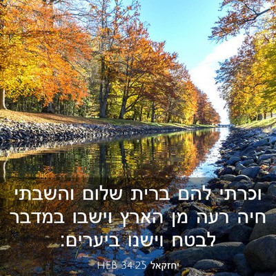 Picture 03 - יחזקאל 34:25 HEB - וכרתי להם ברית שלום והשבתי - Bible Verse Picture