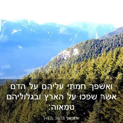 Picture 03 - יחזקאל 36:18 HEB - ואשפך חמתי עליהם על הדם אשר - Bible Verse Picture