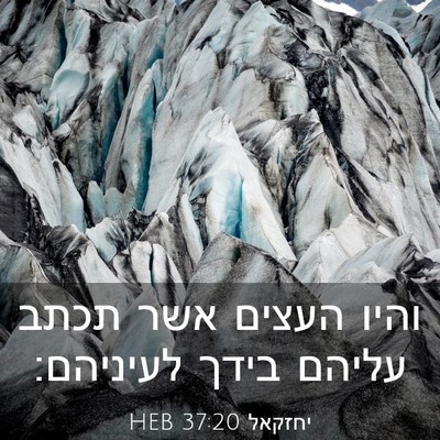 Picture 03 - יחזקאל 37:20 HEB - והיו העצים אשר תכתב עליהם - Bible Verse Picture