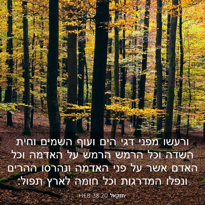 Picture 03 - יחזקאל 38:20 HEB - ורעשו מפני דגי הים ועוף - Bible Verse Picture
