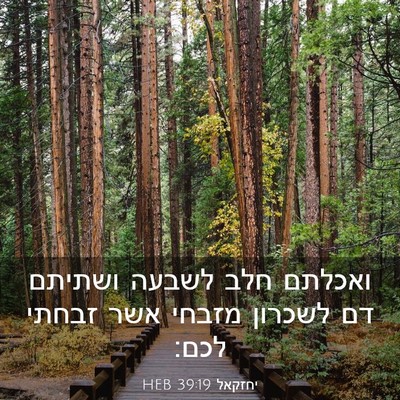 Picture 03 - יחזקאל 39:19 HEB - ואכלתם חלב לשבעה ושתיתם דם - Bible Verse Picture