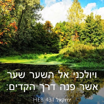 Picture 03 - יחזקאל 43:1 HEB - ויולכני אל השער שער אשר פנה - Bible Verse Picture