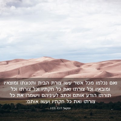 Picture 03 - יחזקאל 43:11 HEB - ואם נכלמו מכל אשר עשו צורת - Bible Verse Picture