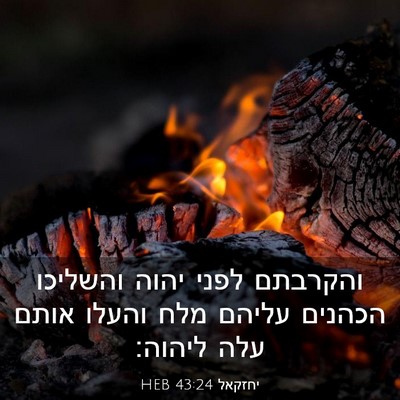 Picture 03 - יחזקאל 43:24 HEB - והקרבתם לפני יהוה והשליכו - Bible Verse Picture