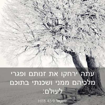 Picture 03 - יחזקאל 43:9 HEB - עתה ירחקו את זנותם ופגרי - Bible Verse Picture