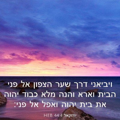 Picture 03 - יחזקאל 44:4 HEB - ויביאני דרך שער הצפון אל - Bible Verse Picture