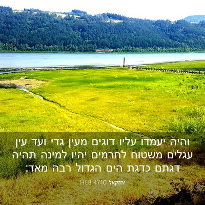 Picture 03 - יחזקאל 47:10 HEB - והיה יעמדו עליו דוגים מעין - Bible Verse Picture