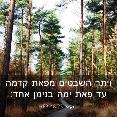 Picture 03 - יחזקאל 48:23 HEB - ויתר השבטים מפאת קדמה עד - Bible Verse Picture