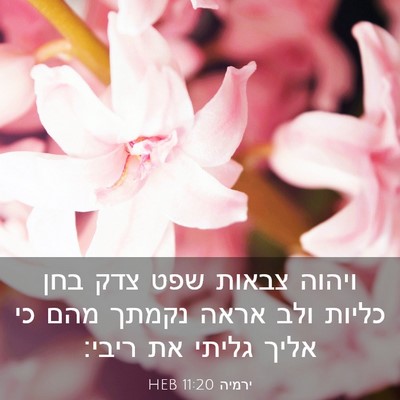 Picture 03 - ירמיה 11:20 HEB - ויהוה צבאות שפט צדק בחן - Bible Verse Picture