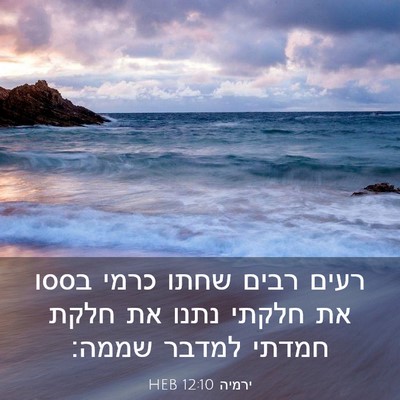 Picture 03 - ירמיה 12:10 HEB - רעים רבים שחתו כרמי בססו את - Bible Verse Picture
