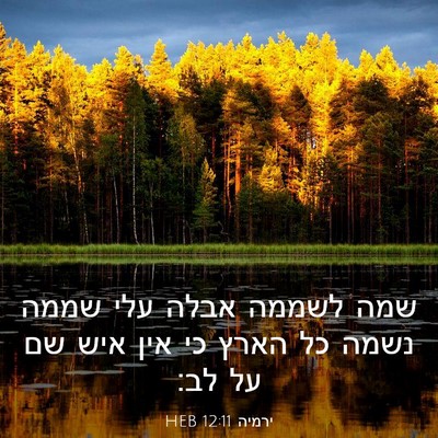 Picture 03 - ירמיה 12:11 HEB - שמה לשממה אבלה עלי שממה - Bible Verse Picture