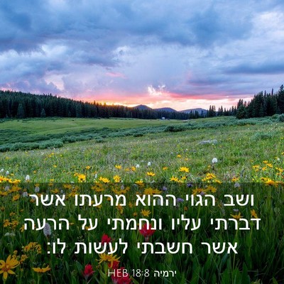 Picture 03 - ירמיה 18:8 HEB - ושב הגוי ההוא מרעתו אשר - Bible Verse Picture