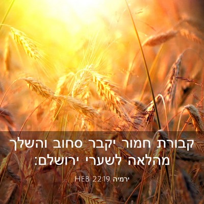 Picture 03 - ירמיה 22:19 HEB - קבורת חמור יקבר סחוב והשלך - Bible Verse Picture