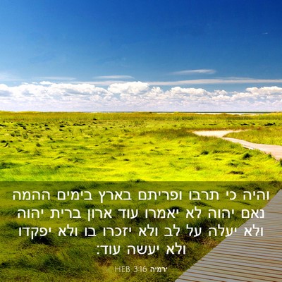 Picture 03 - ירמיה 3:16 HEB - והיה כי תרבו ופריתם בארץ - Bible Verse Picture