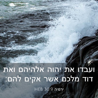 Picture 03 - ירמיה 30:9 HEB - ועבדו את יהוה אלהיהם ואת - Bible Verse Picture