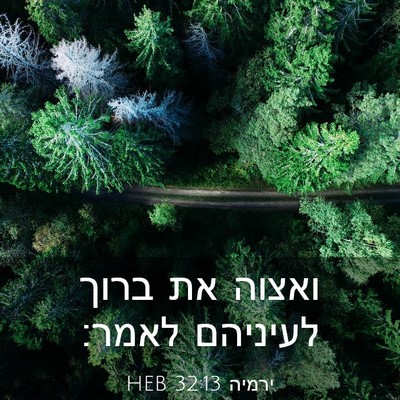 Picture 03 - ירמיה 32:13 HEB - ואצוה את ברוך לעיניהם - Bible Verse Picture