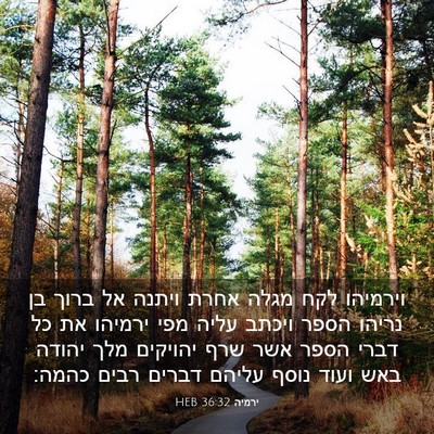 Picture 03 - ירמיה 36:32 HEB - וירמיהו לקח מגלה אחרת - Bible Verse Picture