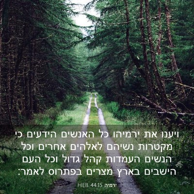 Picture 03 - ירמיה 44:15 HEB - ויענו את ירמיהו כל האנשים - Bible Verse Picture