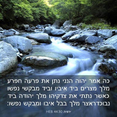 Picture 03 - ירמיה 44:30 HEB - כה אמר יהוה הנני נתן את - Bible Verse Picture