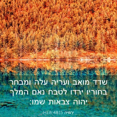 Picture 03 - ירמיה 48:15 HEB - שדד מואב ועריה עלה ומבחר - Bible Verse Picture