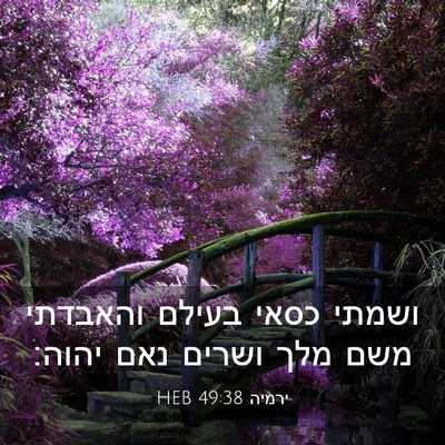 Picture 03 - ירמיה 49:38 HEB - ושמתי כסאי בעילם והאבדתי - Bible Verse Picture