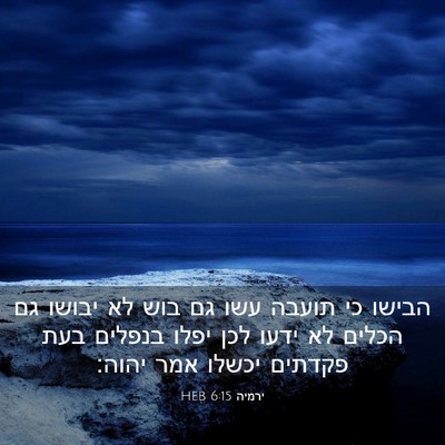 Picture 03 - ירמיה 6:15 HEB - הבישו כי תועבה עשו גם בוש - Bible Verse Picture