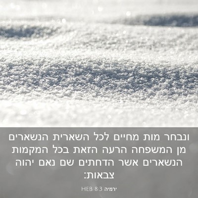 Picture 03 - ירמיה 8:3 HEB - ונבחר מות מחיים לכל השארית - Bible Verse Picture