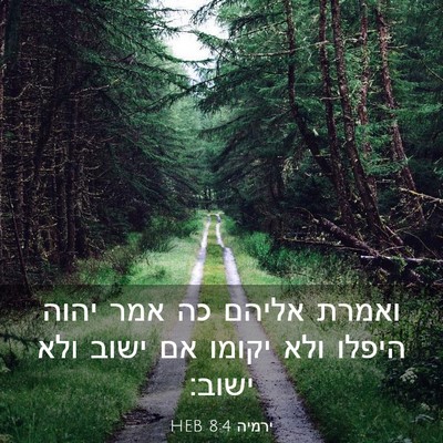 Picture 03 - ירמיה 8:4 HEB - ואמרת אליהם כה אמר יהוה - Bible Verse Picture