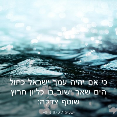 Picture 03 - ישעיה 10:22 HEB - כי אם יהיה עמך ישראל כחול - Bible Verse Picture