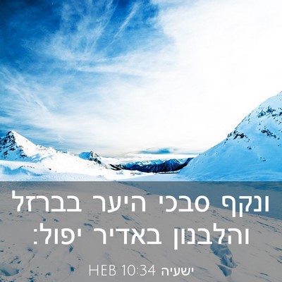Picture 03 - ישעיה 10:34 HEB - ונקף סבכי היער בברזל - Bible Verse Picture
