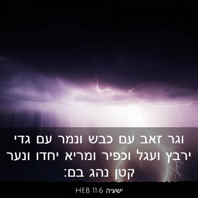 Picture 03 - ישעיה 11:6 HEB - וגר זאב עם כבש ונמר עם גדי - Bible Verse Picture