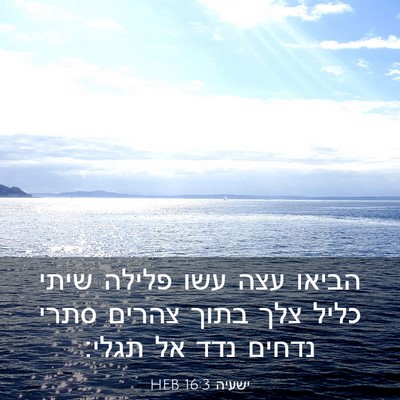 Picture 03 - ישעיה 16:3 HEB - הביאו עצה עשו פלילה שיתי - Bible Verse Picture