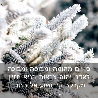Picture 03 - ישעיה 22:5 HEB - כי יום מהומה ומבוסה ומבוכה - Bible Verse Picture