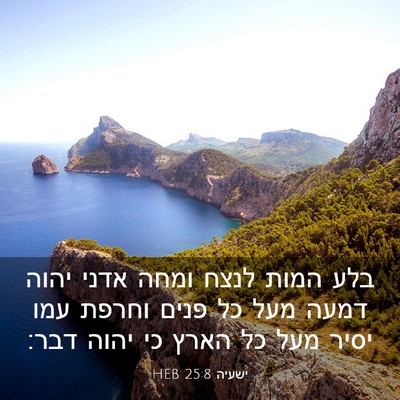 Picture 03 - ישעיה 25:8 HEB - בלע המות לנצח ומחה אדני - Bible Verse Picture